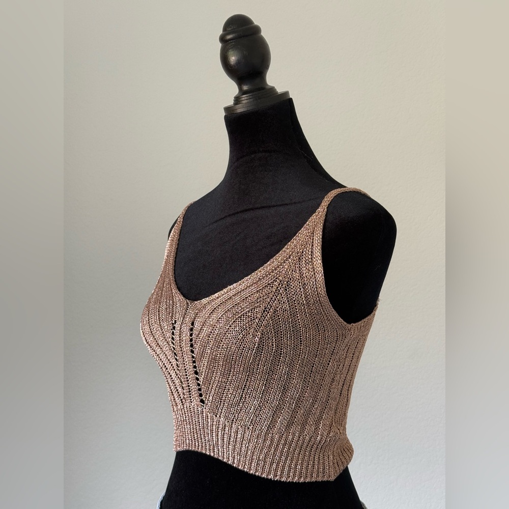 Metallic Knit Sleeveless Top